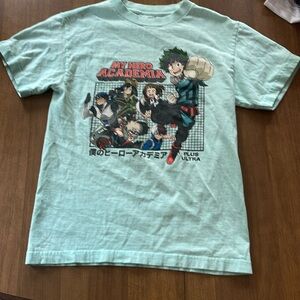 Teal colored men’s small/fits like a kids XL MHA anime T-shirt back to school